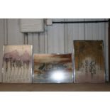 Sulema, three framed Batik studies