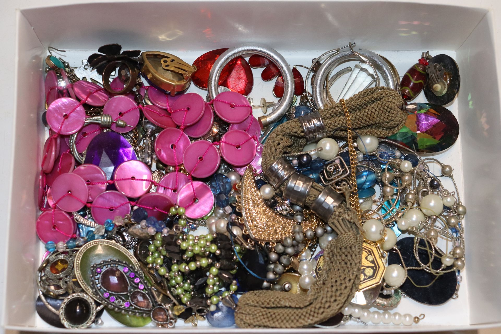 Two boxes of various costume jewellery including n - Image 2 of 3