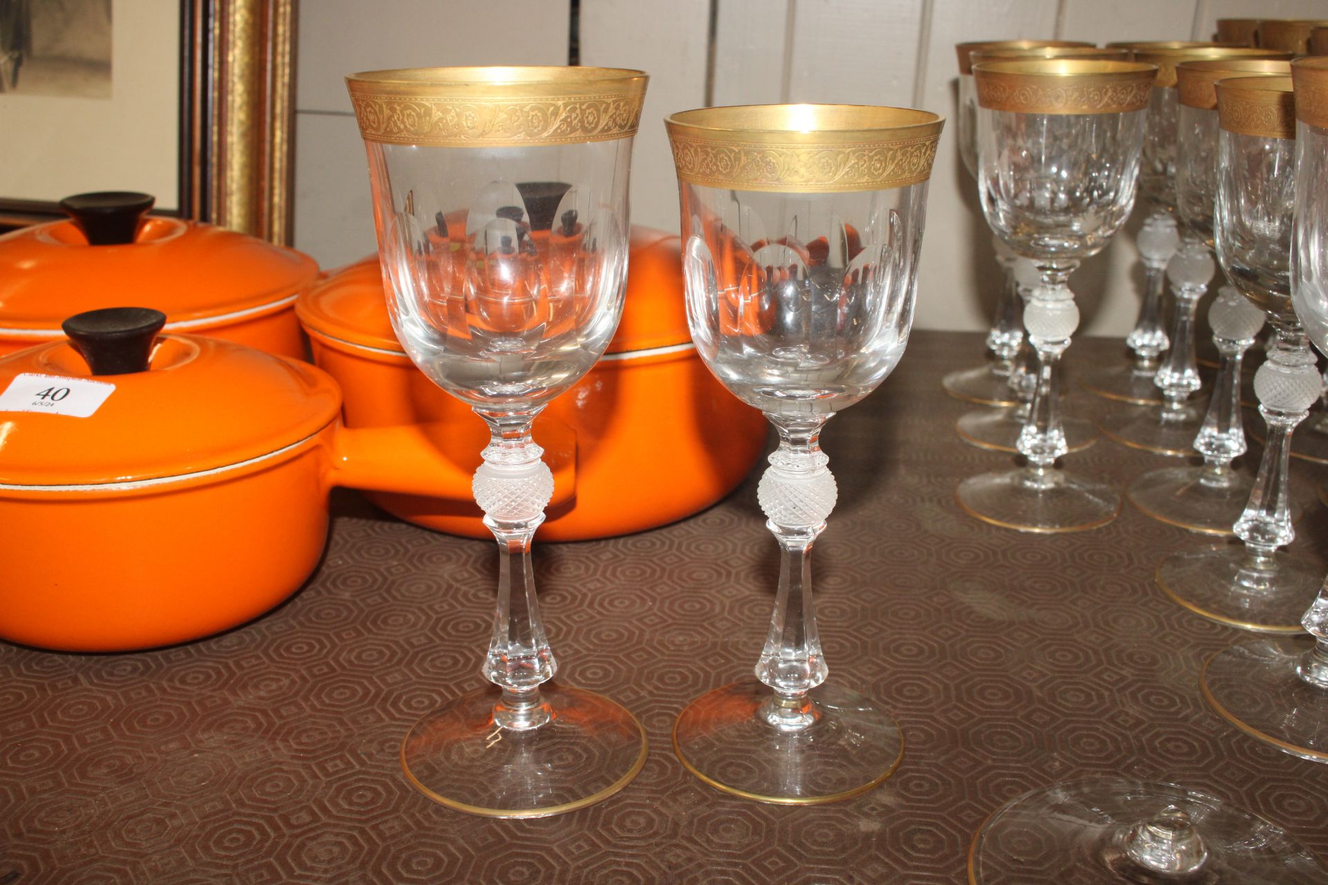 A quantity of Moser style gilt decorated wine glas - Image 2 of 7