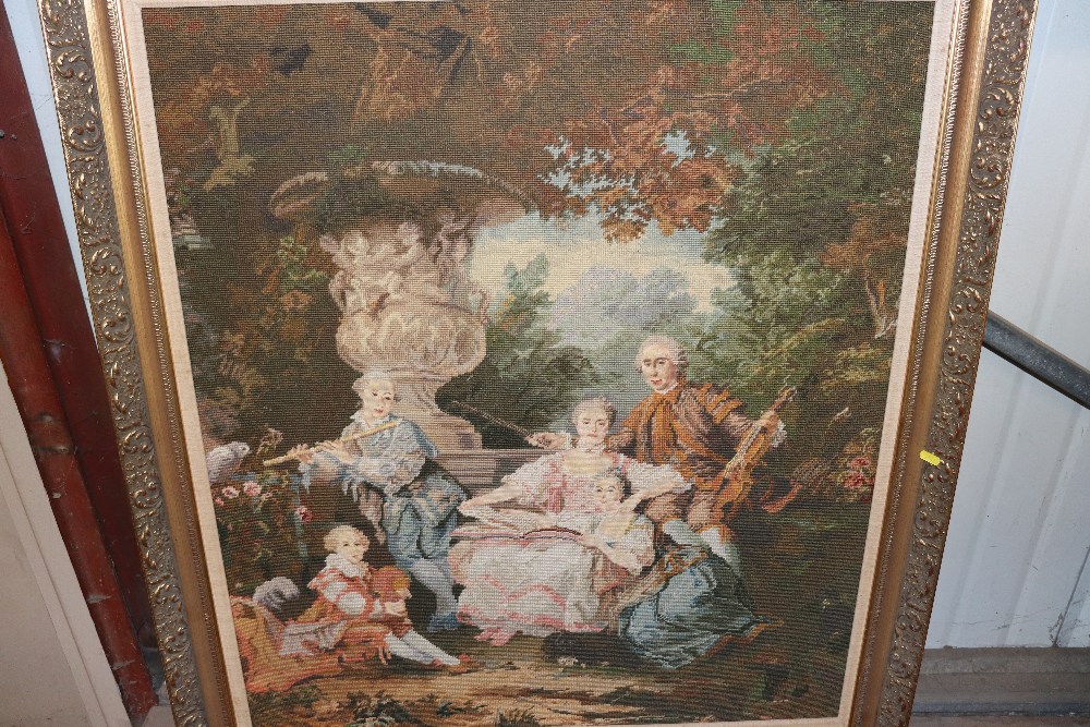 A gilt framed wool work classical scene - Image 2 of 2