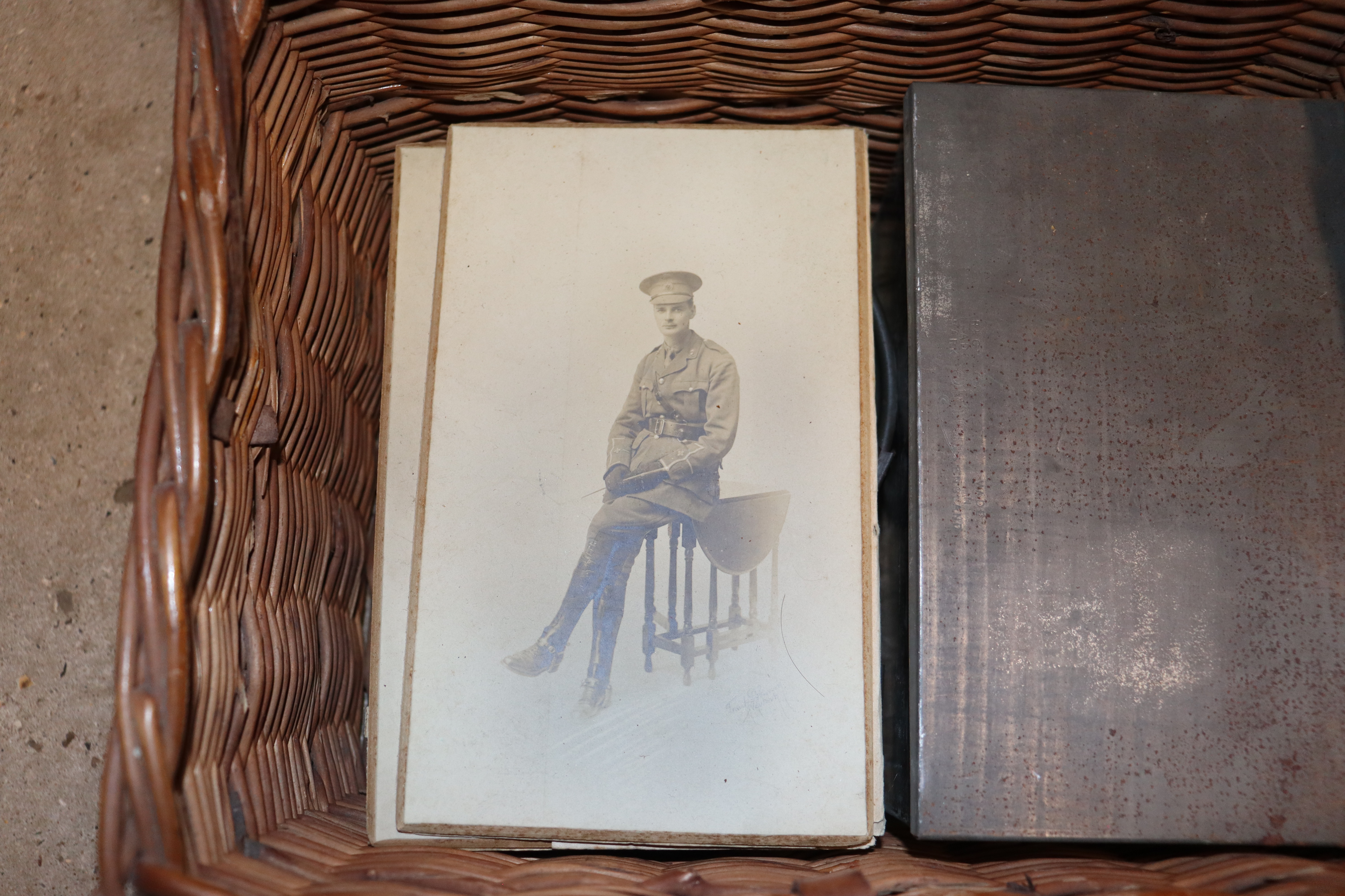 A WWI Officers companion set in wicker basket with - Image 2 of 4