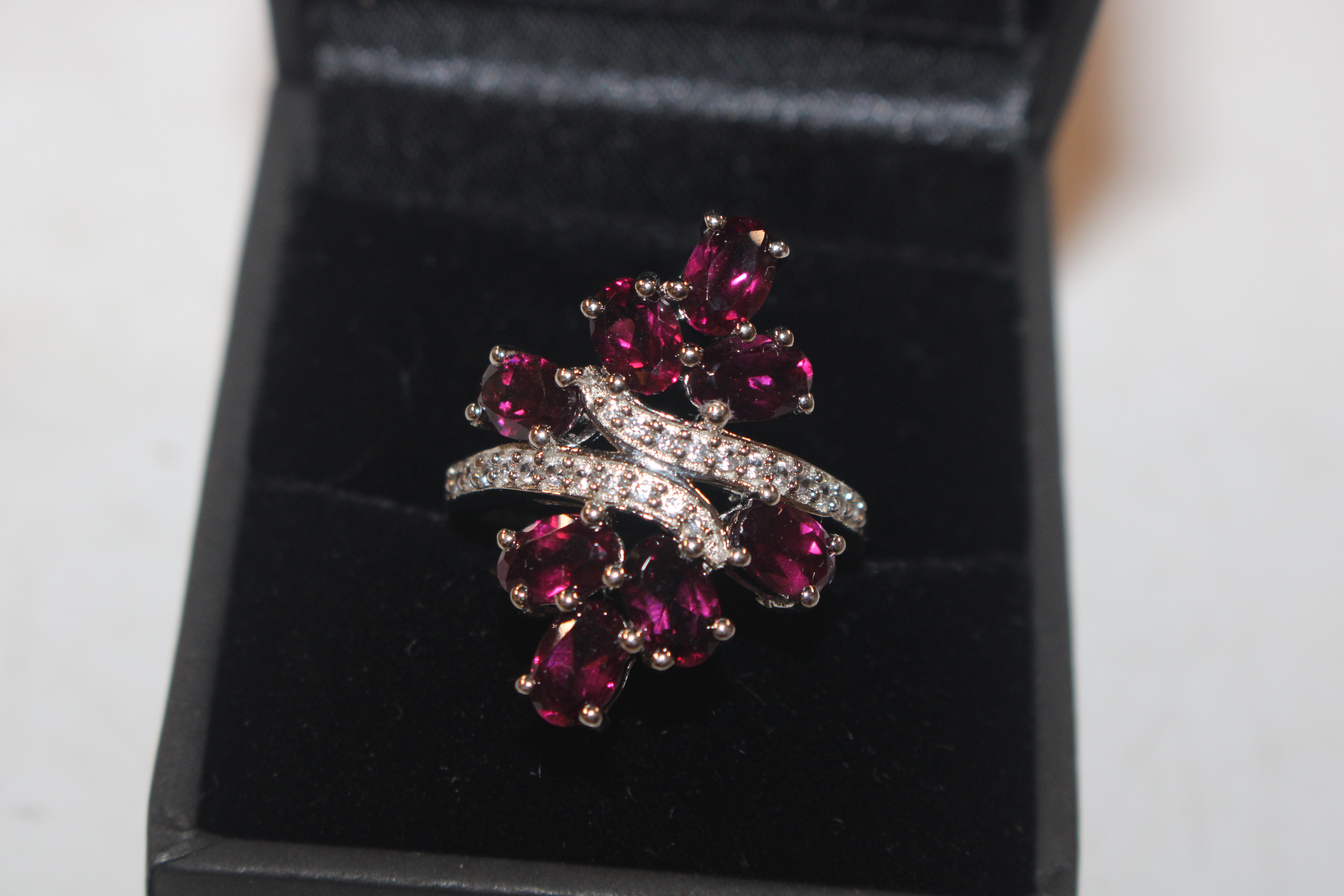 A Sterling silver tourmaline and diamond dress rin - Image 2 of 5