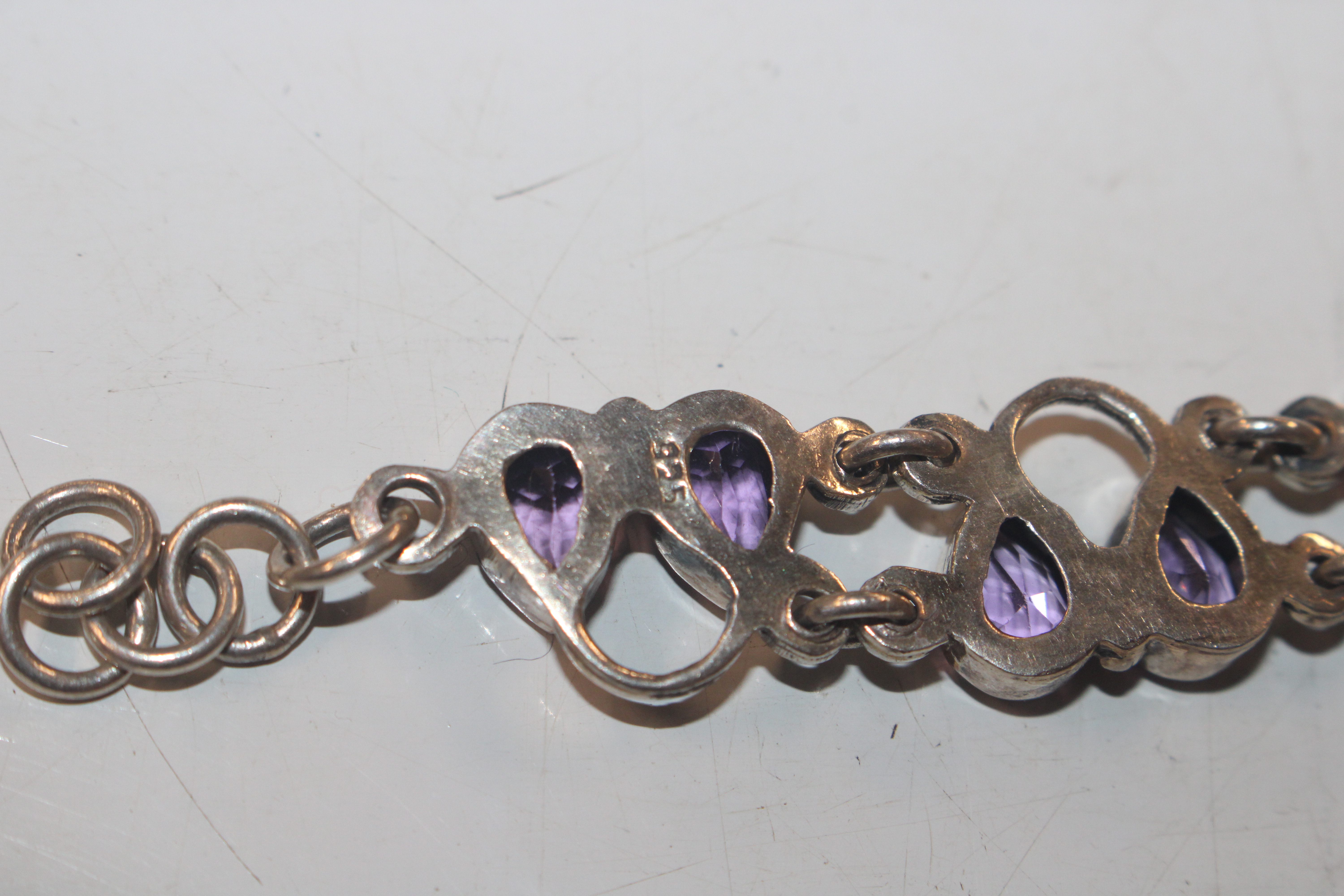 A Sterling silver and amethyst set bracelet approx - Image 6 of 7