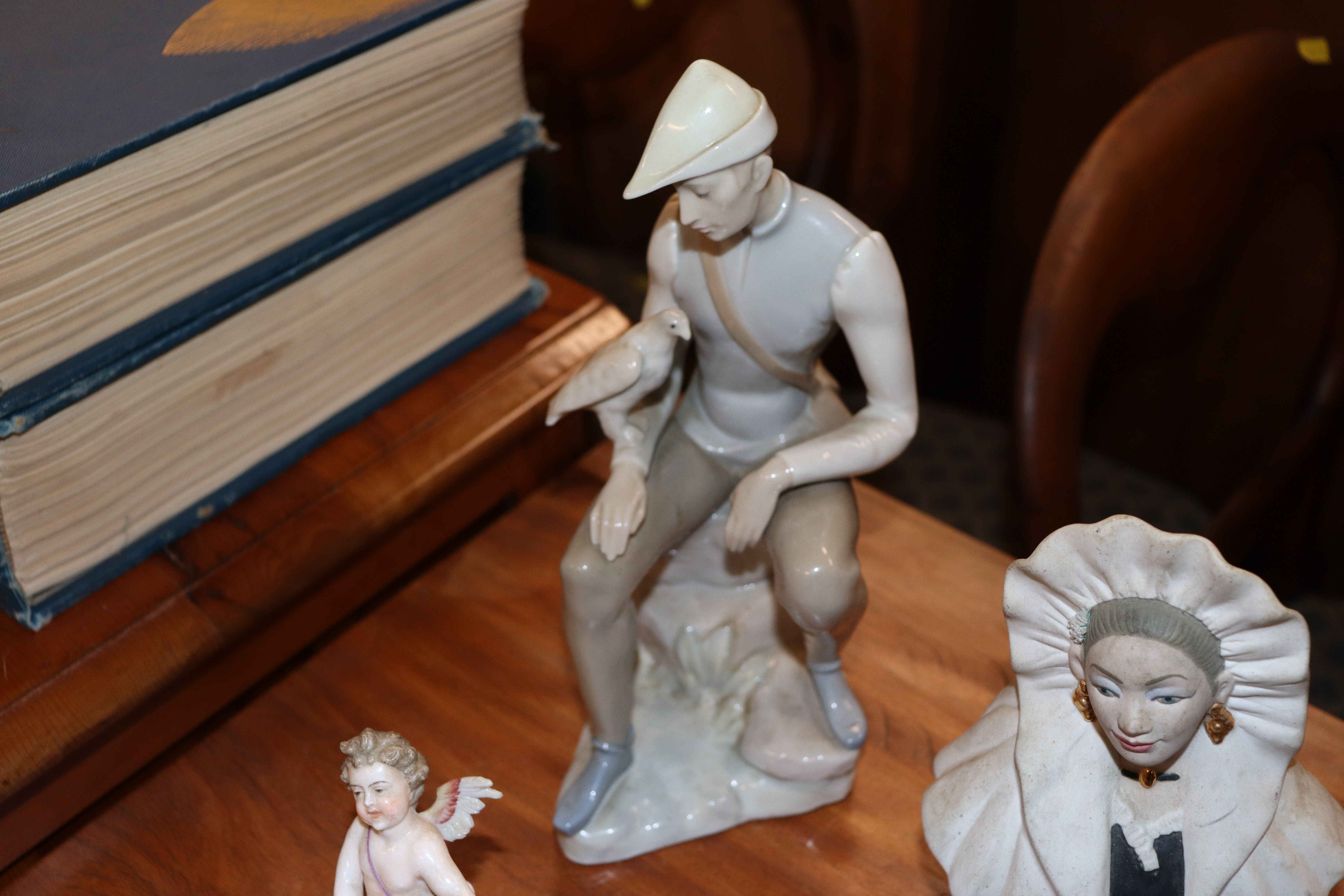 A Lladro type figure; a continental porcelain figu - Image 7 of 8