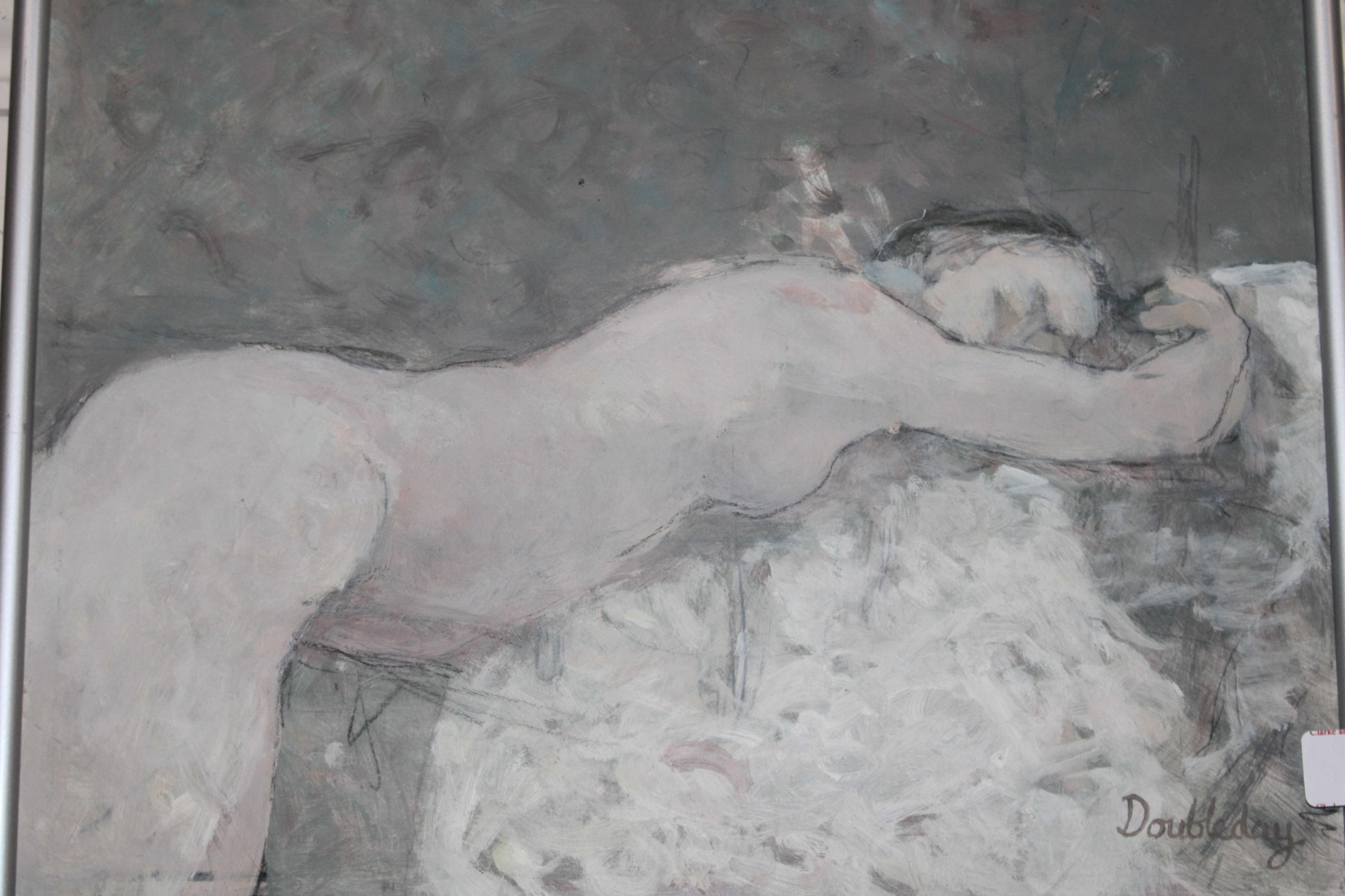 John Doubleday, gouache study of reclining nude - Image 2 of 3
