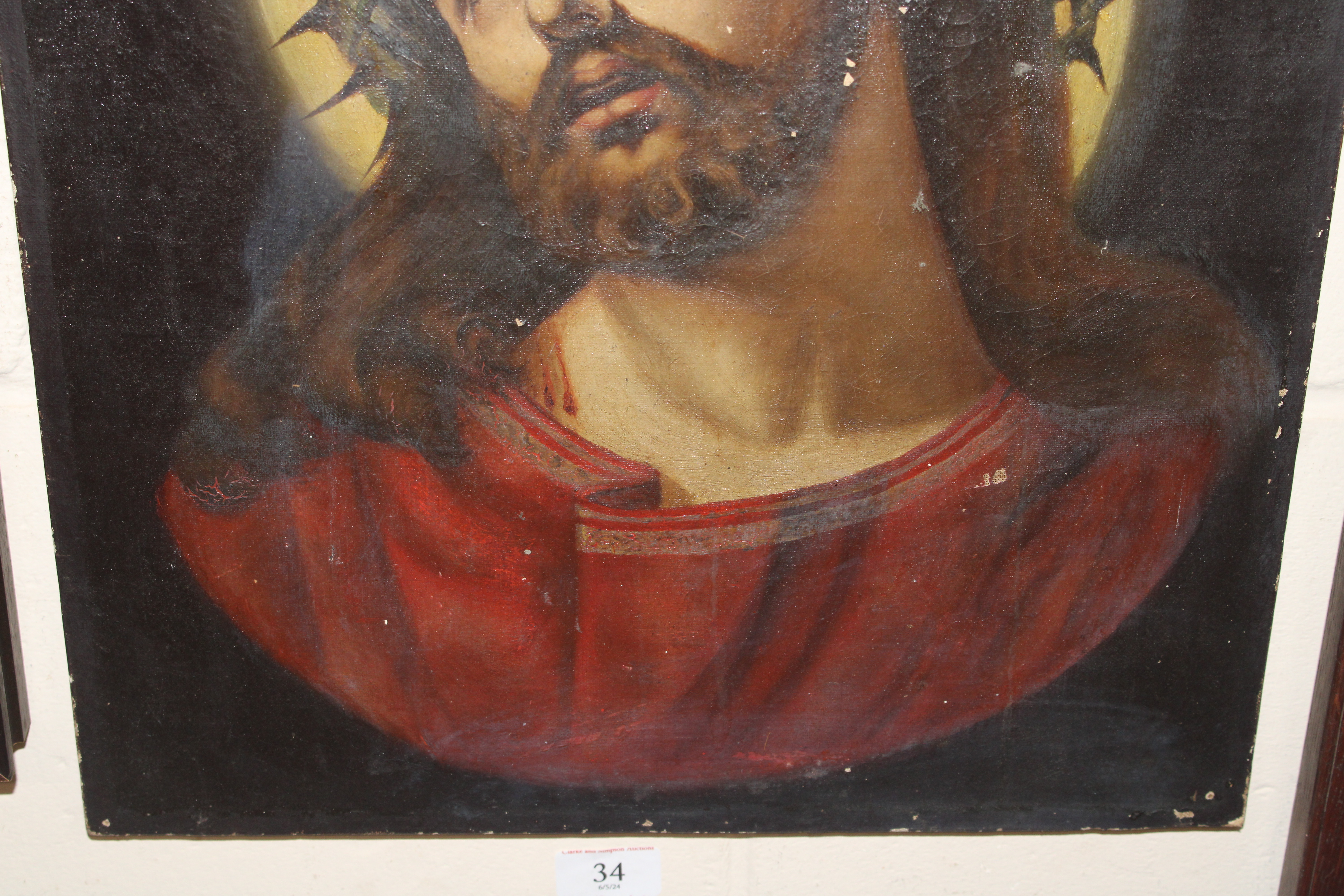 Oil on canvas, religious study - Image 3 of 3