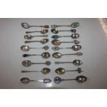 Eight silver and Sterling silver souvenir spoons,