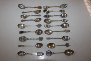 Eight silver and Sterling silver souvenir spoons,