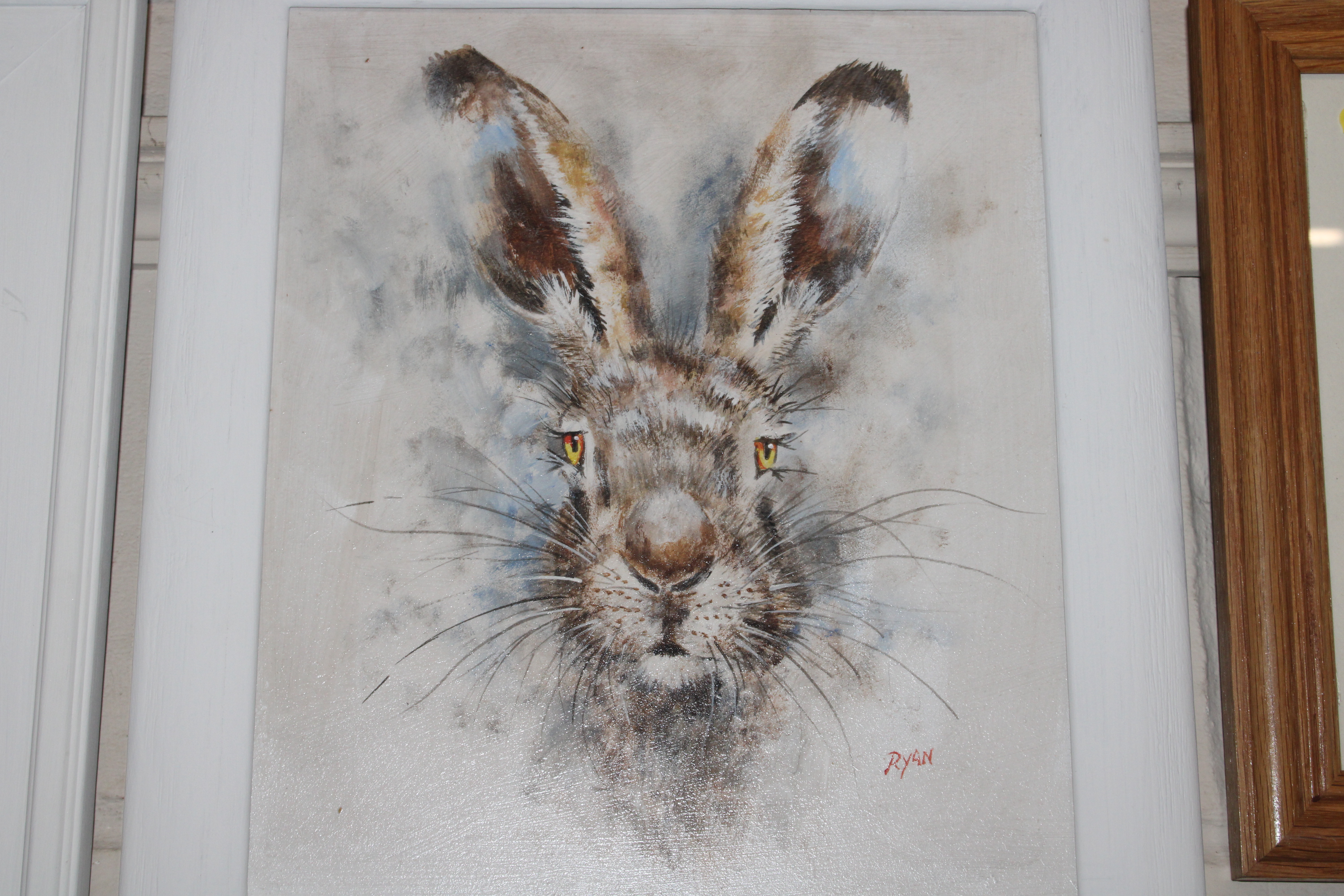 John Ryan, acrylic study depicting hare - Image 2 of 3