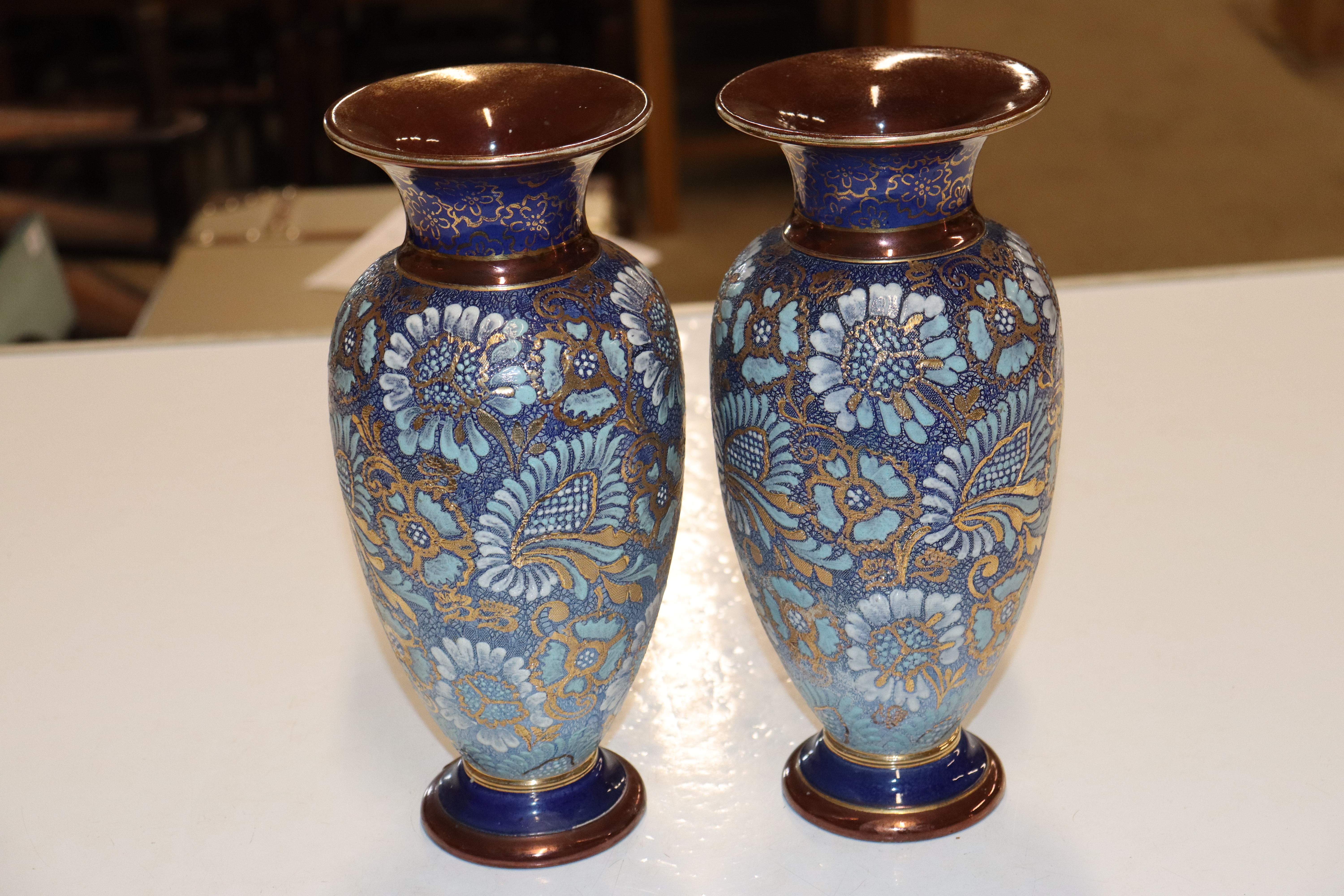 A pair of Royal Doulton floral and gilt decorated - Image 2 of 35