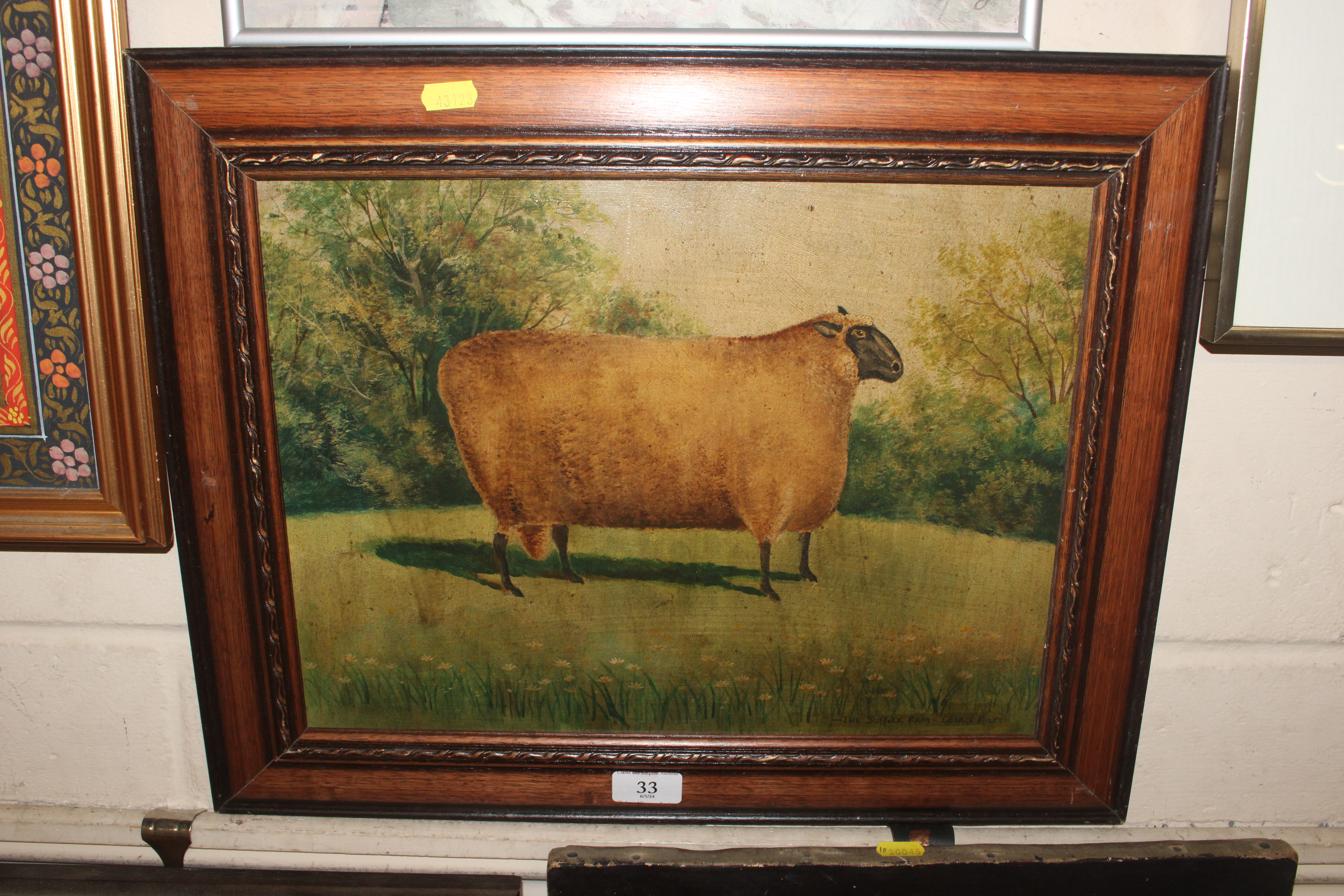 George Riley, oil on board "Suffolk Ram"