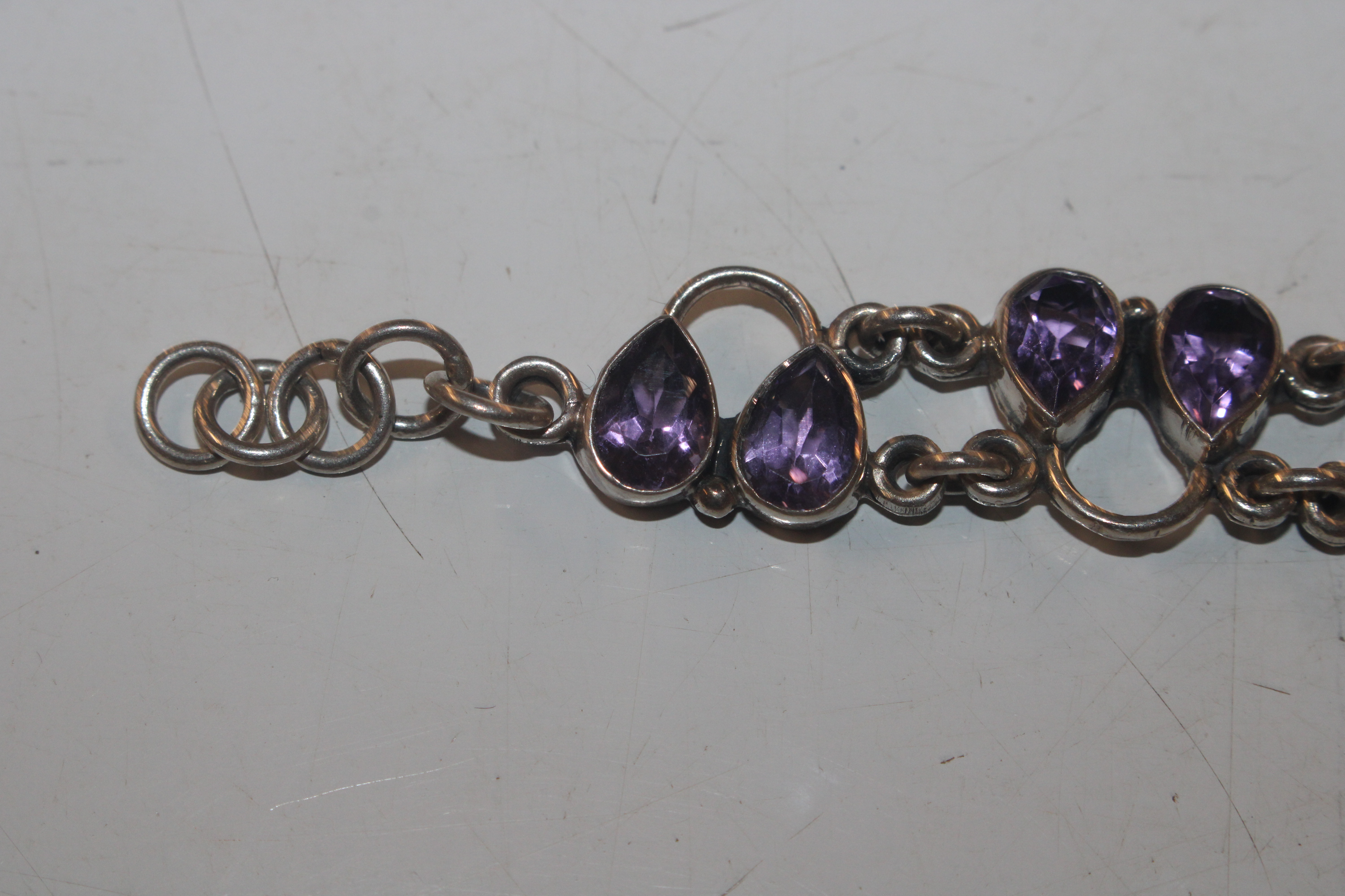 A Sterling silver and amethyst set bracelet approx - Image 4 of 7