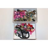 Two boxes of various costume jewellery including n