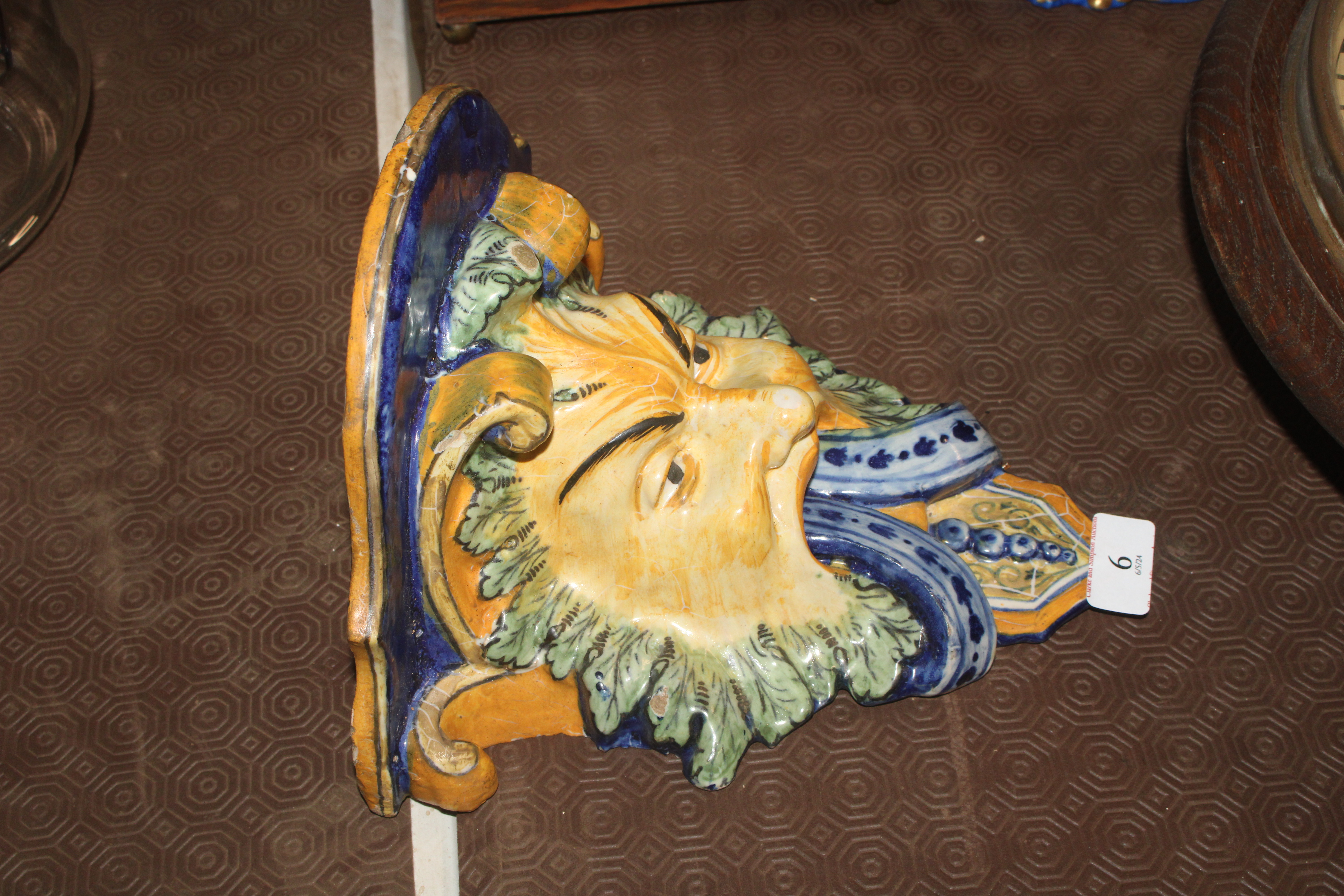 A Majolica ware Satyr wall bracket - Image 3 of 5