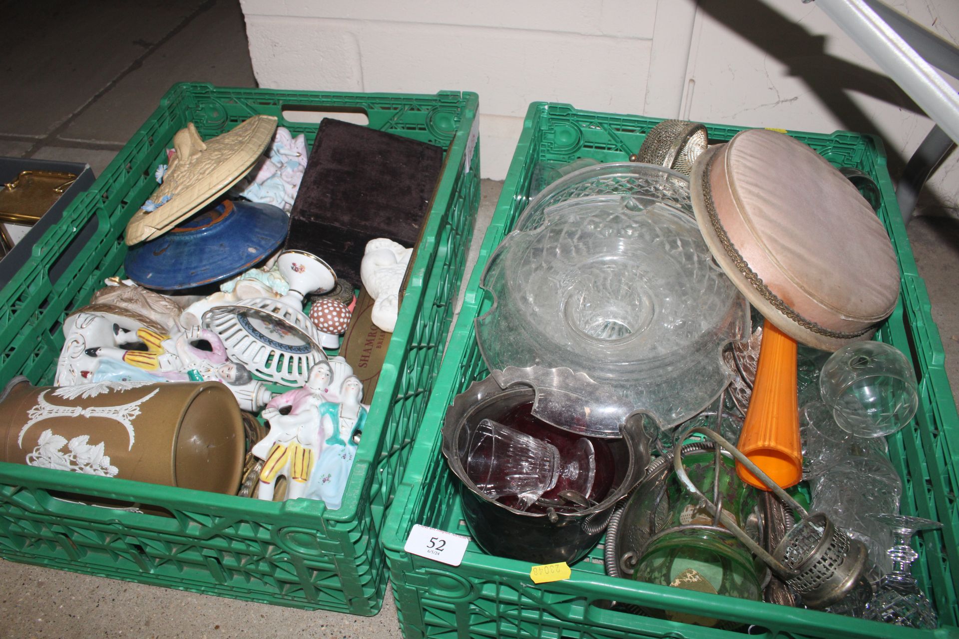 Two boxes of various miscellaneous glass and china