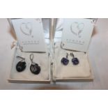 Two boxed pair of Swarovski ear-rings