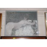 John Doubleday, gouache study of reclining nude