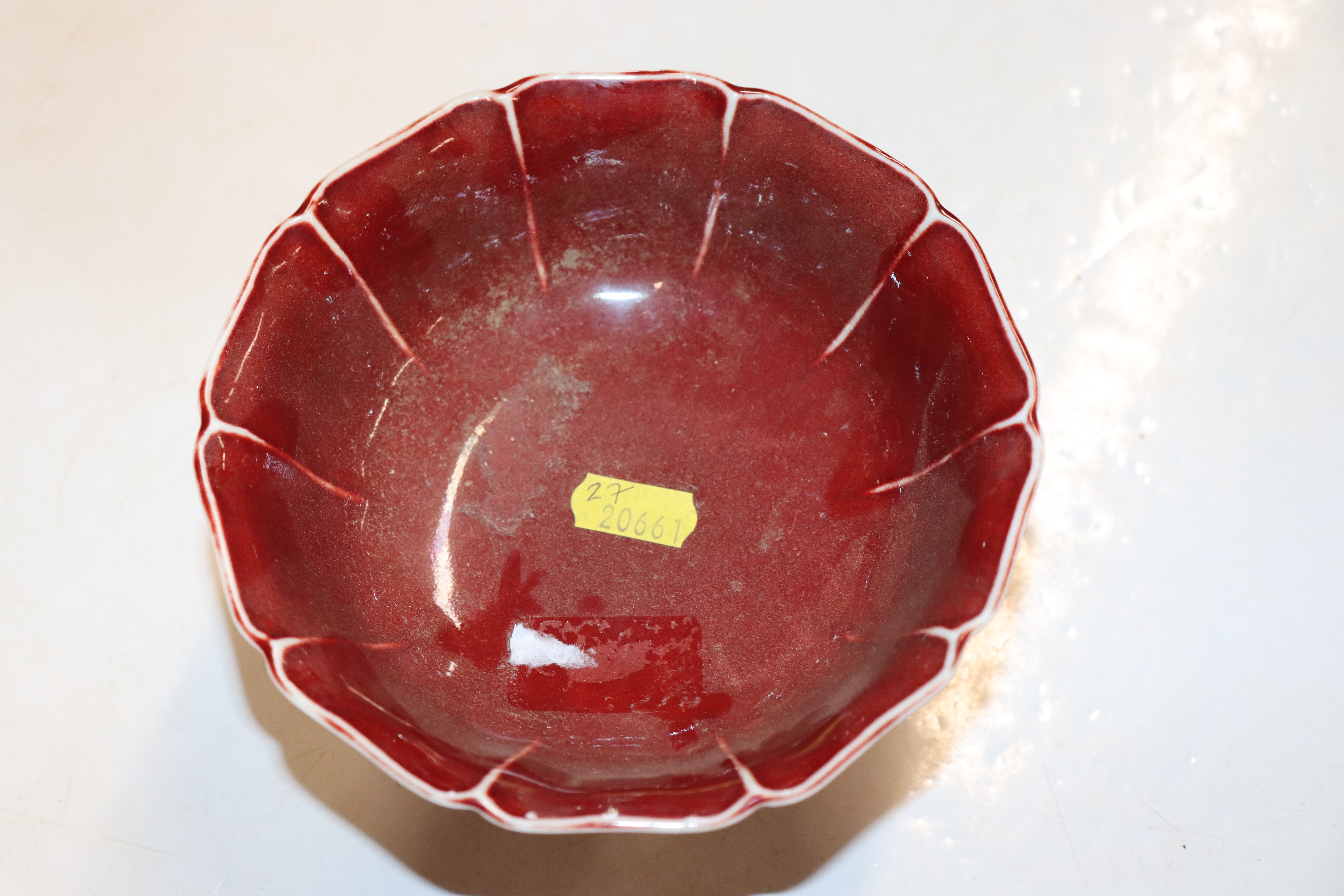 An Oriental Sang de Beouf stem cup - Image 2 of 4