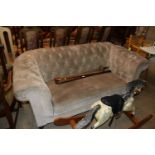 A Velour Chesterfield sofa