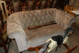 A Velour Chesterfield sofa
