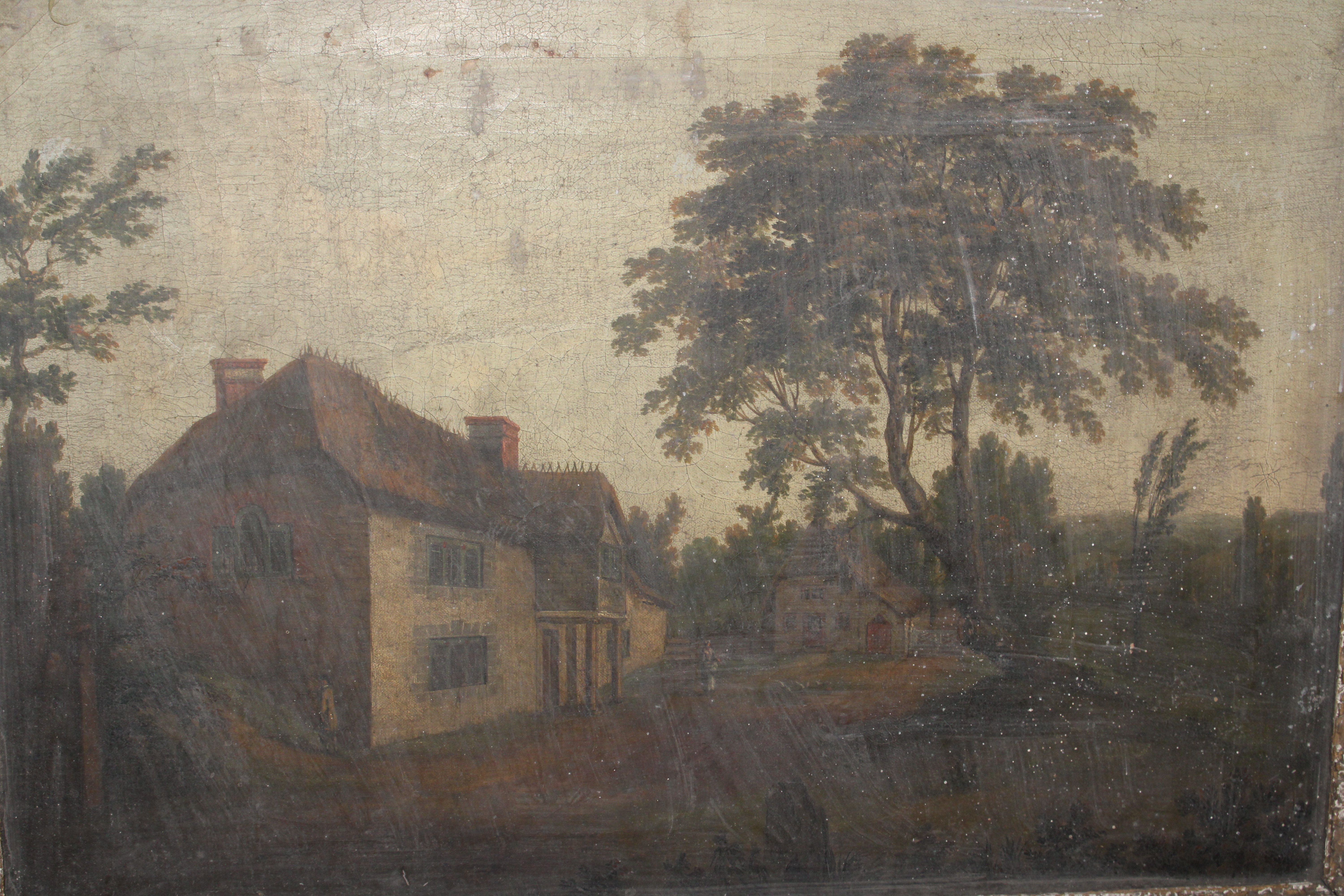 19th Century school oil on canvas, country house study AF - Image 2 of 2