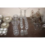 A quantity of cut table glassware to include Water