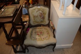 A French tapestry elbow chair