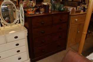 A Victorian mahogany chest fitted two short over t