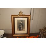 A gilt framed military photo portrait