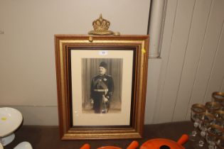 A gilt framed military photo portrait