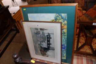A quantity of framed and glazed prints and waterco