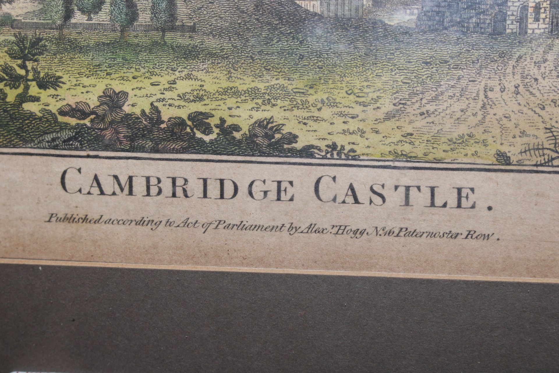 An antique coloured print, "Cambridge Castle" labe - Image 3 of 4