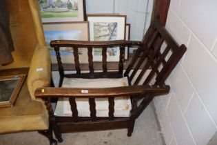 An Arts & crafts oak Morris reclining chair