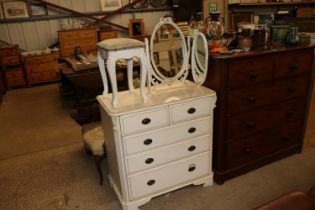 A chest fitted two short over three long drawers a