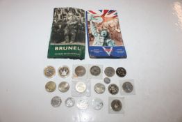 A box containing various £2 coins and 50pence piec