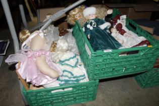 Two boxes of collectors dolls