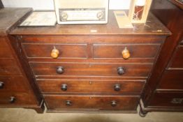 A 19th Century oak chest fitted two short over thr