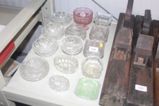 A collection of glassware including dressing table
