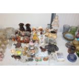 A collection of various ornaments and figurines to