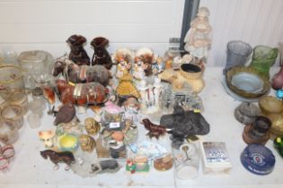A collection of various ornaments and figurines to