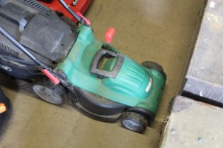 A Qualcast electric lawnmower lacking power cable