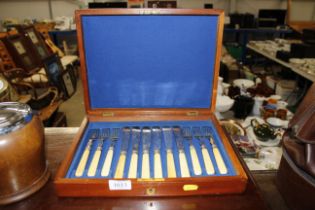 A cased set of six each fish knives and forks