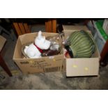 Two boxes of sundry glass and china