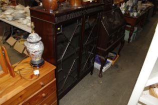 A mahogany and glazed bookcase