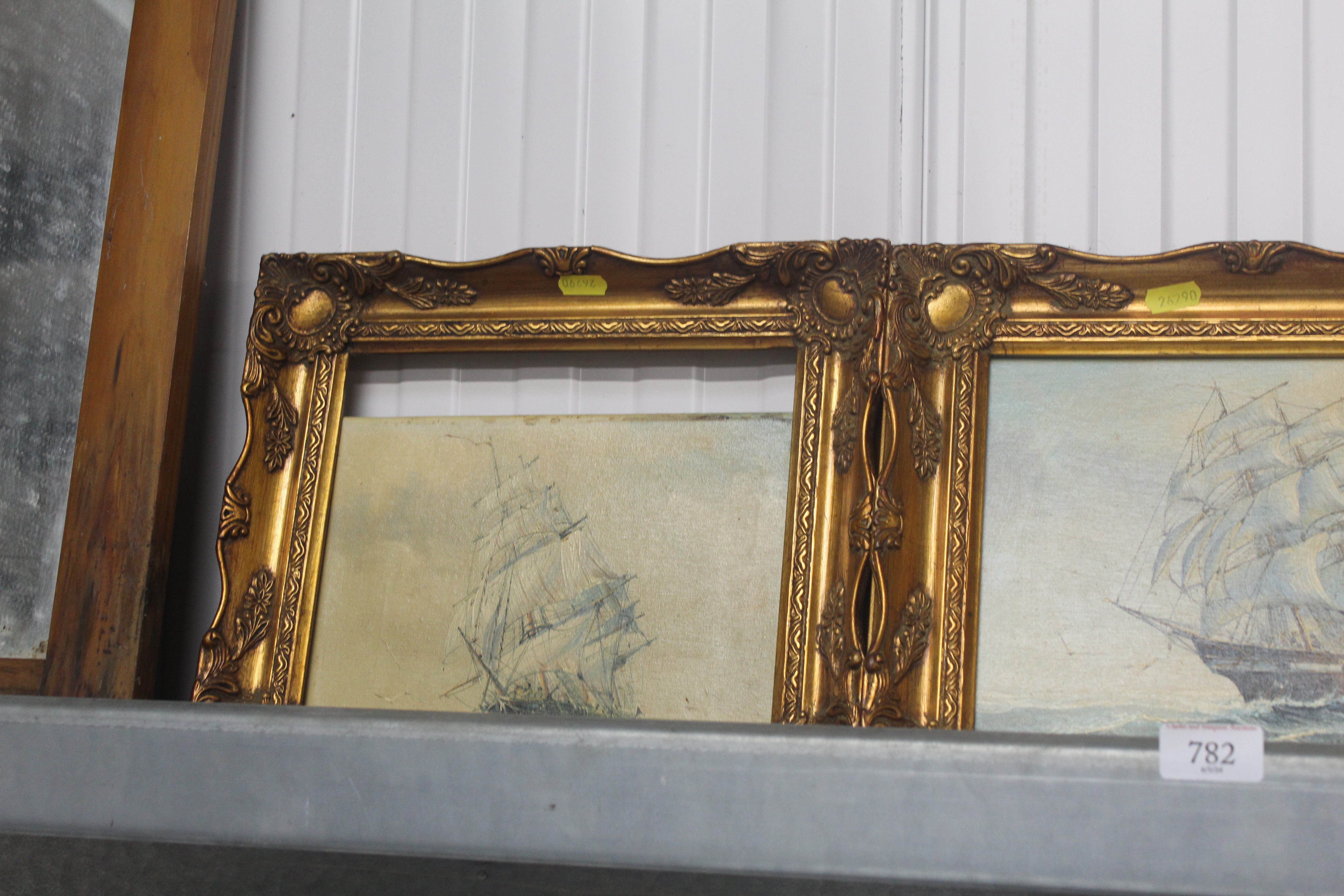 Three gilt framed oil paintings, studies of sailin - Image 3 of 3