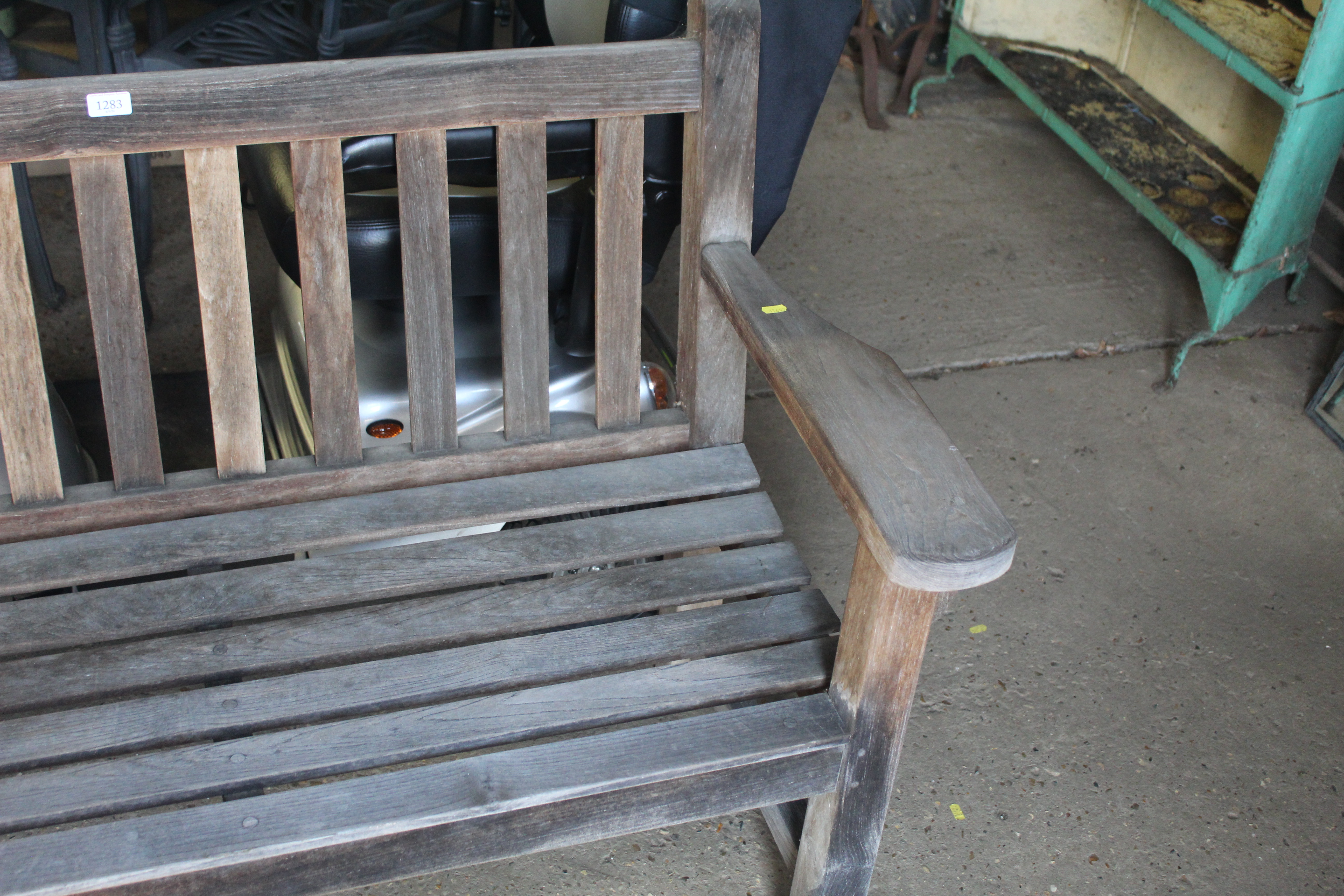 A hardwood two seater garden bench - Image 3 of 3