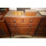 19th Century oak chest fitted two short over four