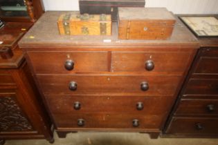 19th Century oak chest fitted two short over four