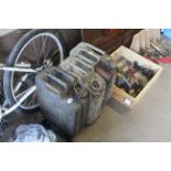 Three various 20L metal jerry cans circa 1950s