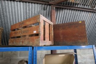 Two wooden egg packing crates ' S.A.P. P.A. of Bur